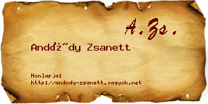 Andódy Zsanett névjegykártya