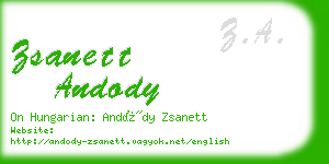 zsanett andody business card